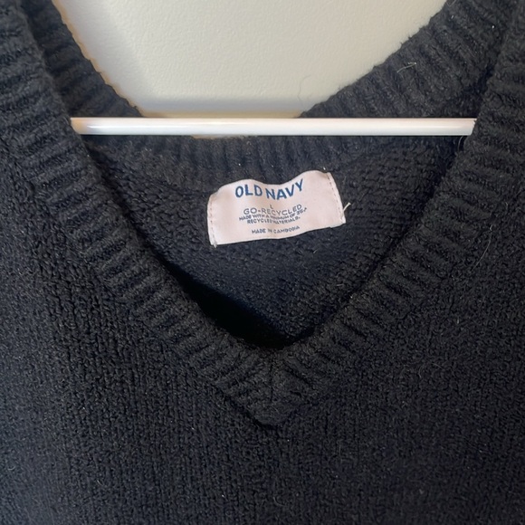 Old Navy Slouchy Layering Sweater Tank Vest Black Size L - Picture 2 of 8